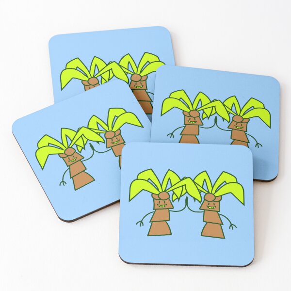 Item preview, 2 Funny Cute Palm Friends Greeting Comic Face Team designed and sold by shirt-o-mat.