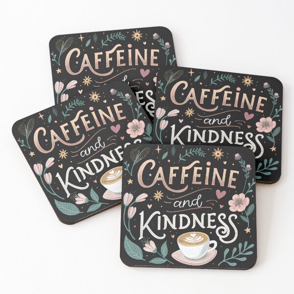 Item preview, caffeine and kindness designed and sold by GogoGrove.