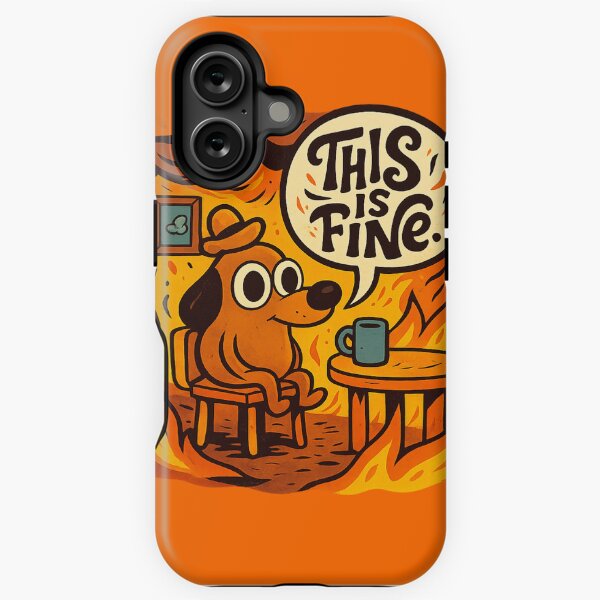Item preview, This Is Fine Dog Meme – Chaos Humor Parody designed and sold by GirlyPopped.