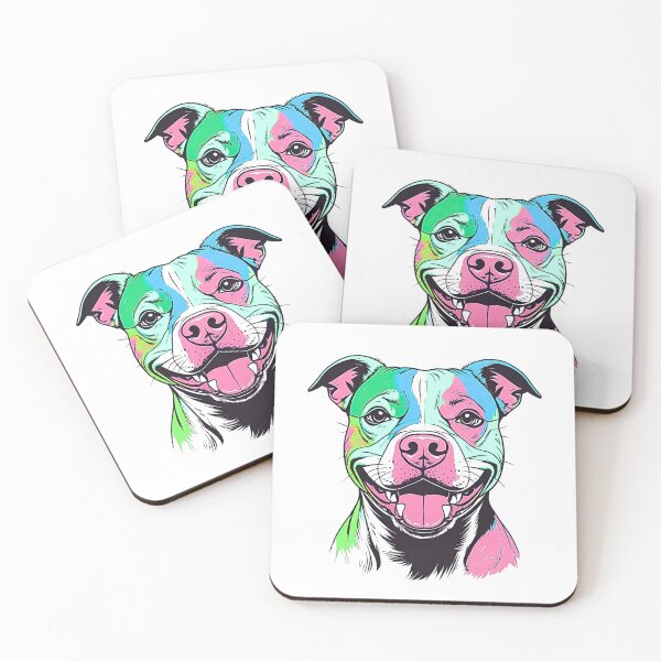 Item preview, Neon Pitbull Face – Bold & Colorful Pop Art Dog Design designed and sold by Fredster1966.