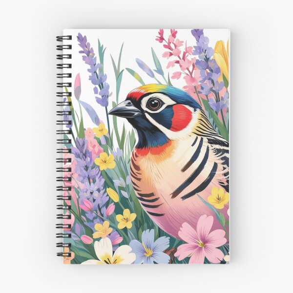Item preview, Chubby Colorful Zebra Finch in a Field of Flowers  designed and sold by AlinaSCorner.