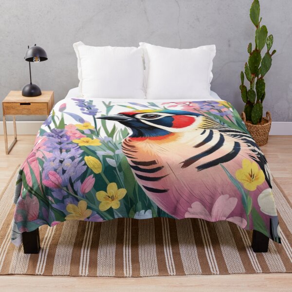Item preview, Chubby Colorful Zebra Finch in a Field of Flowers designed and sold by AlinaSCorner.
