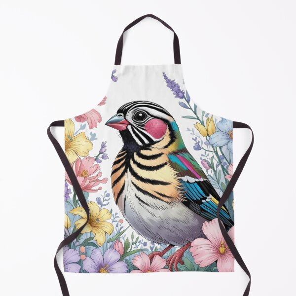 Item preview, Chubby Colorful Zebra Finch in a Field of Flowers 2 designed and sold by AlinaSCorner.