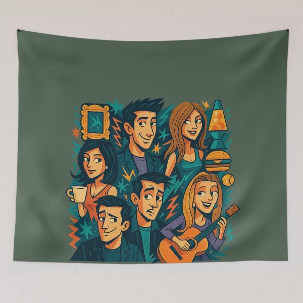Item preview, Friends TV Show Group Art – 90s Sitcom Tribute designed and sold by GirlyPopped.