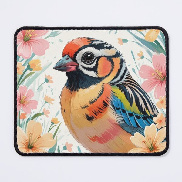 Item preview, Chubby Colorful Zebra Finch in a Field of Flowers 3 designed and sold by AlinaSCorner.