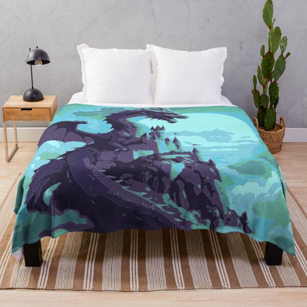 Item preview, Moonlit Dragon Over Sky Castle – Fantasy Illustration designed and sold by LuxuryApparels.