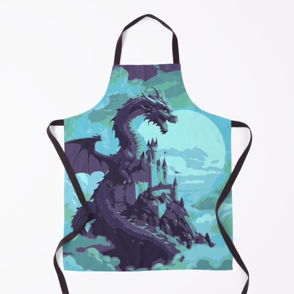 Item preview, Moonlit Dragon Over Sky Castle – Fantasy Illustration designed and sold by LuxuryApparels.