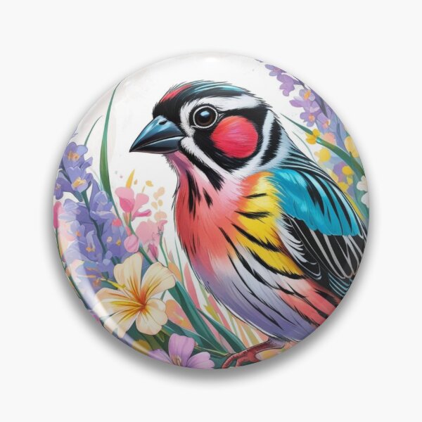 Item preview, Chubby Colorful Zebra Finch in a Field of Flowers 4 designed and sold by AlinaSCorner.