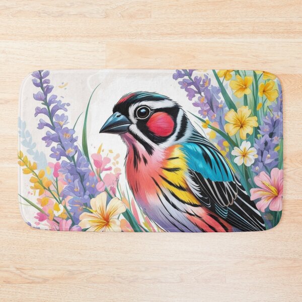 Item preview, Chubby Colorful Zebra Finch in a Field of Flowers 4 designed and sold by AlinaSCorner.