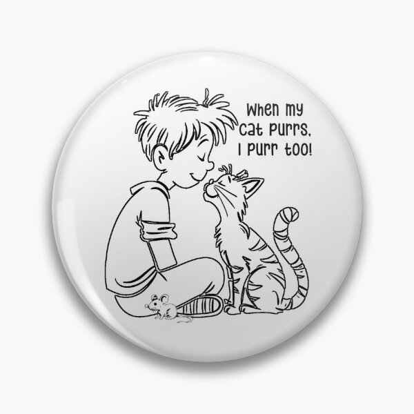Item preview, When My Cat Purrs, I Purr Too! • B&W Line Art T-Shirt Design designed and sold by Swiftthistle.