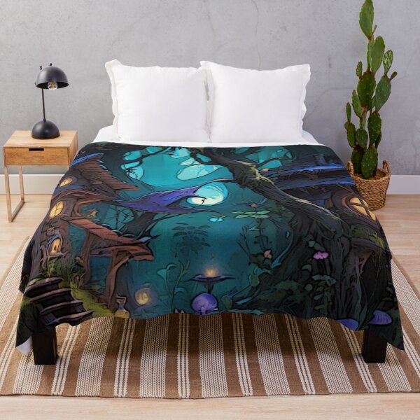 Item preview, Witch’s Cabin in the Enchanted Glade – Magical Forest Art designed and sold by LuxuryApparels.