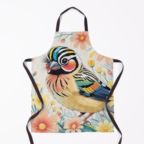 Item preview, Chubby Colorful Zebra Finch in a Field of Flowers 5 designed and sold by AlinaSCorner.