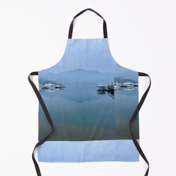 Item preview, Sun Moon Lake Sunrise – Peaceful Morning Lakeview with Boats and Mountains designed and sold by Fishwannafly.