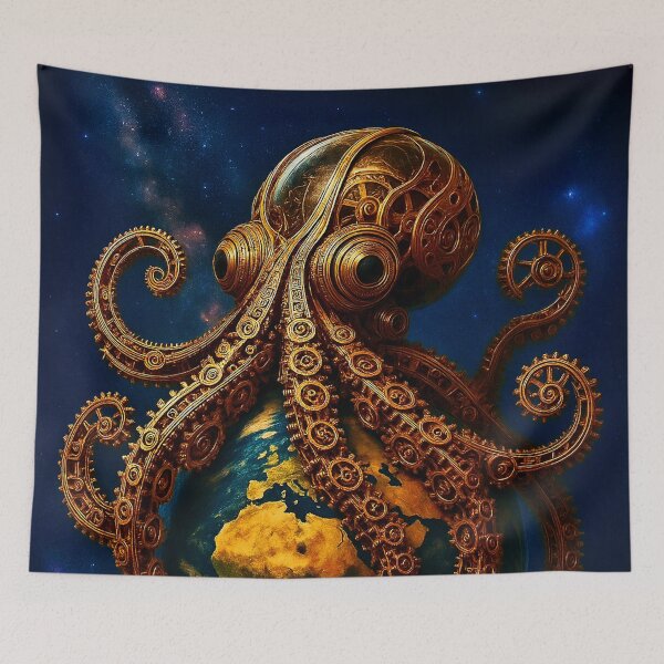 Item preview, Steampunk Octopus Grasping the Earth designed and sold by RinWinArts.