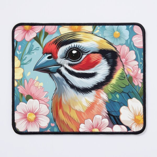 Item preview, Chubby Colorful Zebra Finch in a Field of Flowers 6 designed and sold by AlinaSCorner.