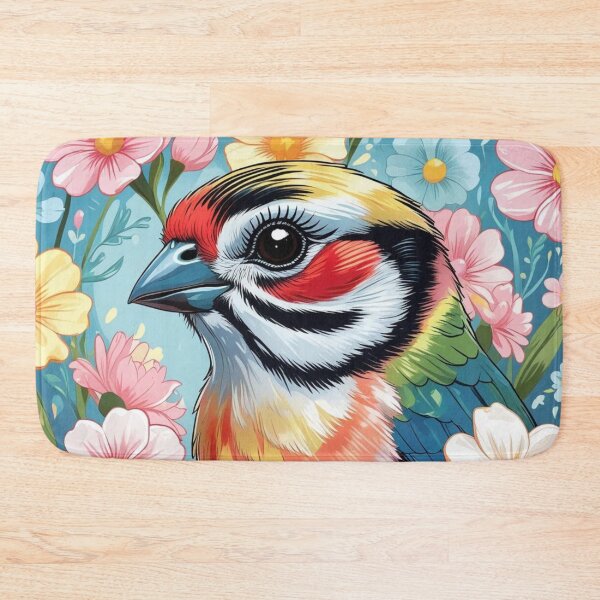 Item preview, Chubby Colorful Zebra Finch in a Field of Flowers 6 designed and sold by AlinaSCorner.