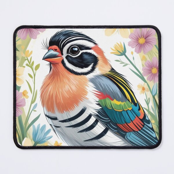 Item preview, Chubby Colorful Zebra Finch in a Field of Flowers 7 designed and sold by AlinaSCorner.