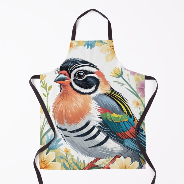 Item preview, Chubby Colorful Zebra Finch in a Field of Flowers 7 designed and sold by AlinaSCorner.
