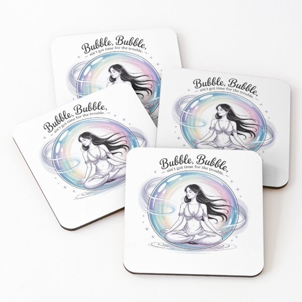 Item preview, Bubble Bubble Ain’t Got Time for the Trouble – Cosmic Meditation Girl Design designed and sold by LifeAquarian.