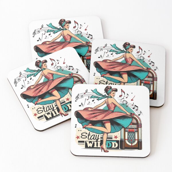 Item preview, Stay Wild – Retro Rockabilly Dance Girl with Jukebox Design designed and sold by JenniferCreaArte .