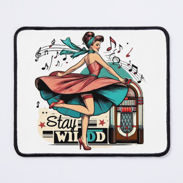 Item preview, Stay Wild – Retro Rockabilly Dance Girl with Jukebox Design designed and sold by JenniferCreaArte .