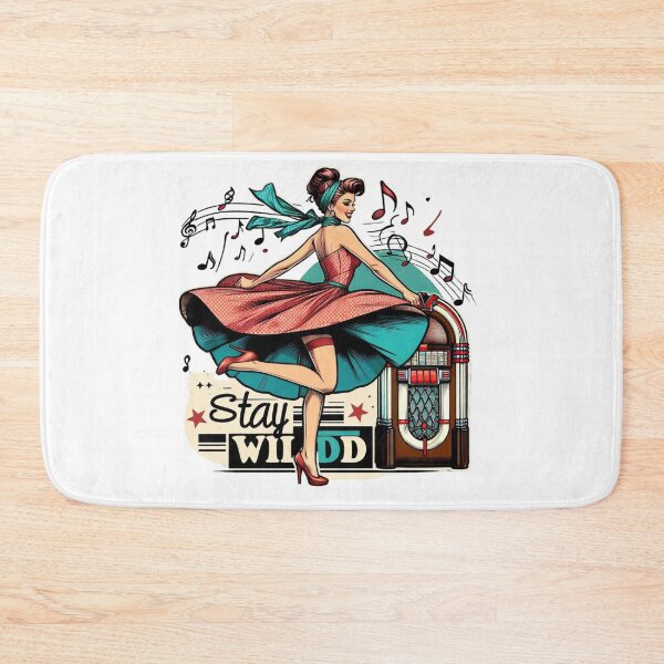 Item preview, Stay Wild – Retro Rockabilly Dance Girl with Jukebox Design designed and sold by JenniferCreaArte .