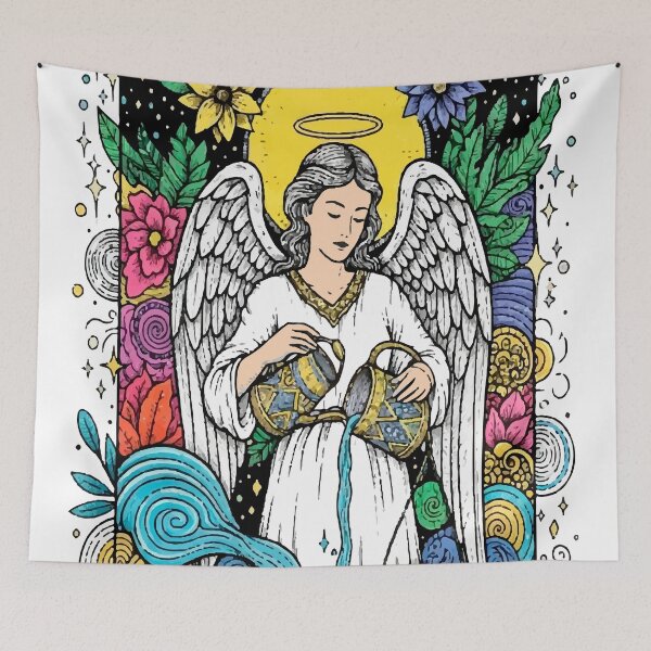Item preview, Boho Illustration of Temperance - Tarot Card of Balance and Harmony designed and sold by  Ojo de Lilith.