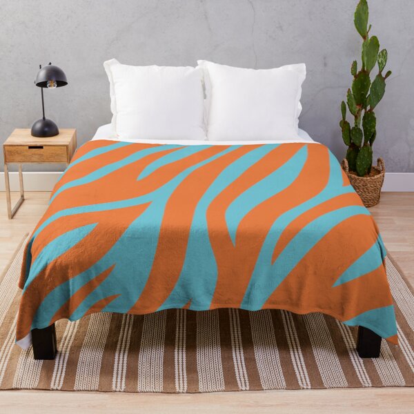 Item preview, Zebra Print - Pacific Coast Blue & Tart Orange designed and sold by Frohyou.