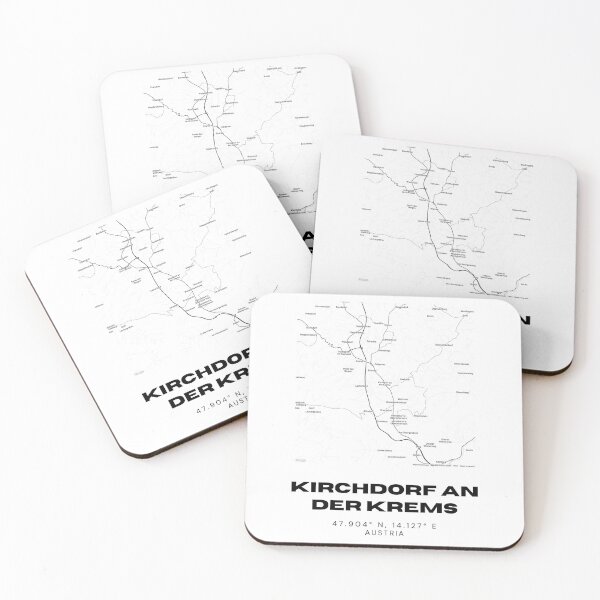 Item preview, Kirchdorf an der Krems Map – Minimalist Upper Austria Art Print designed and sold by RM-Journey.
