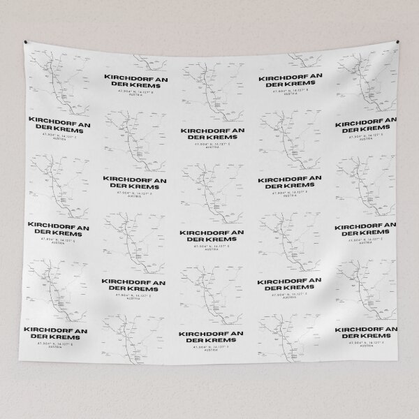 Item preview, Kirchdorf an der Krems Map – Minimalist Upper Austria Art Print designed and sold by RM-Journey.