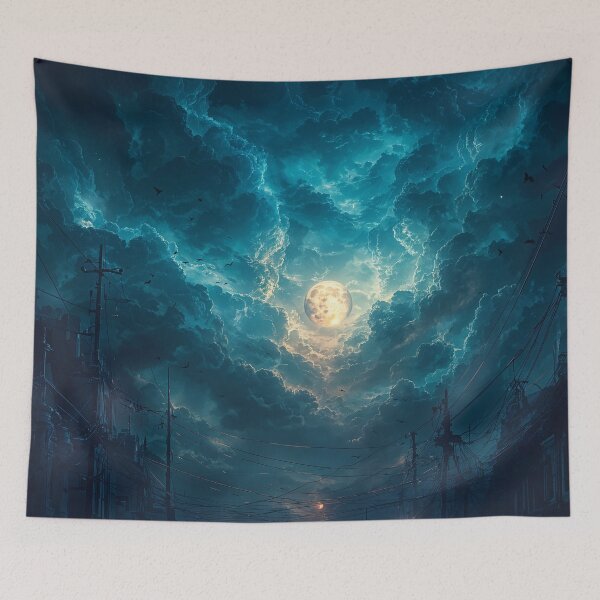 Item preview, Celestial Surge Over Forgotten Streets designed and sold by oanaunciuleanu.