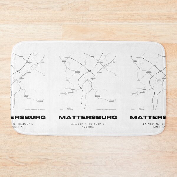 Item preview, Mattersburg Map – Burgenland Minimalist Town Map Art designed and sold by RM-Journey.