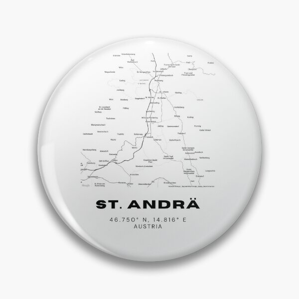Item preview, St. Andrä Map – Carinthia Minimalist Black and White Town Map designed and sold by RM-Journey.