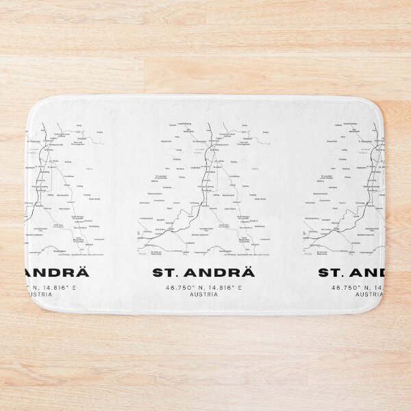 Item preview, St. Andrä Map – Carinthia Minimalist Black and White Town Map designed and sold by RM-Journey.