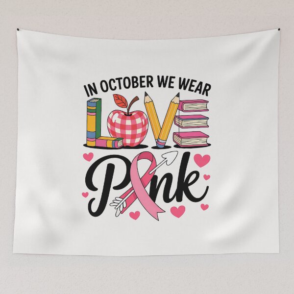 Item preview, LOVE Teacher Breast Cancer Awareness In October We Wear Pink designed and sold by facegm.