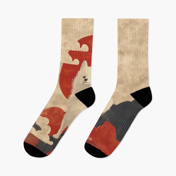 Item preview, Japanese Spitz in retro Ukiyo-e Style designed and sold by chi3-jp.