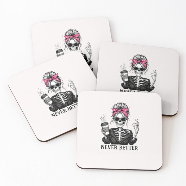Item preview, Messy Bun Coffee Lover Never Better Skeleton Women  designed and sold by facegm.