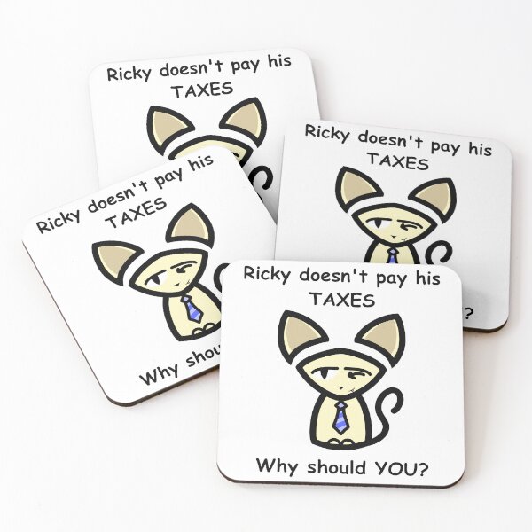 Item preview, Cat Ricky doesn't pay his Taxes, why should you? designed and sold by BurningMonkey.