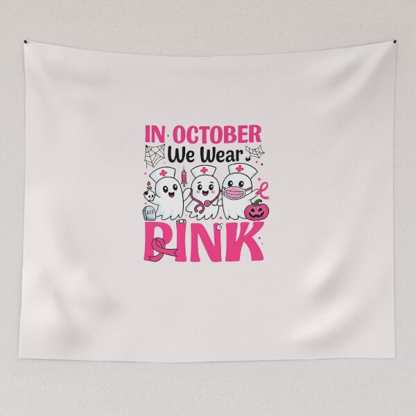 Item preview, October We Wear Pink Nurse Breast Cancer Awareness Halloween designed and sold by diyoor.