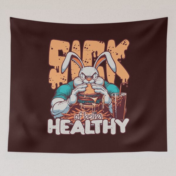 Item preview, Sick of Being Healthy Sarcastic Glutton Bunny designed and sold by CRHPOD20.