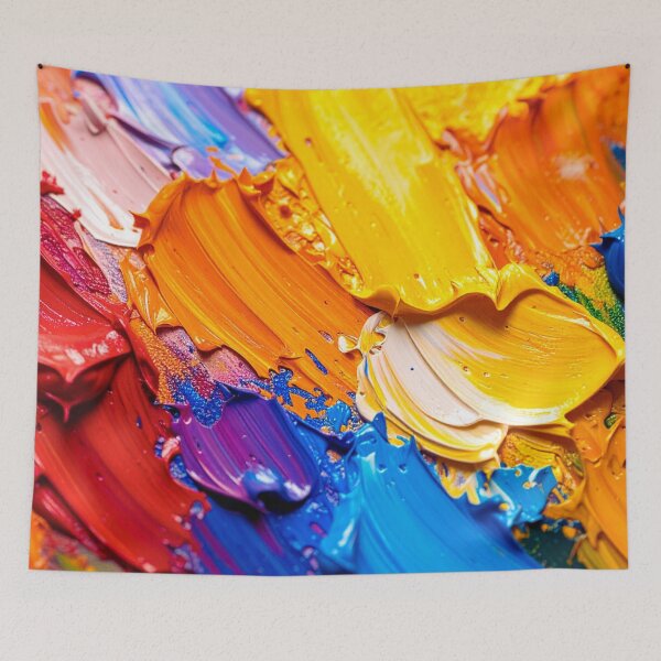 Item preview, Palette knife background, bright colors, orange, red, green, blue, yellow and white. designed and sold by PattaZone.