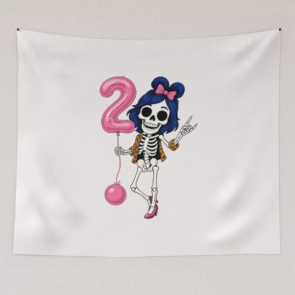 Item preview, Skeleton Funny Halloween 2nd Birthday Girl  designed and sold by diyoor.