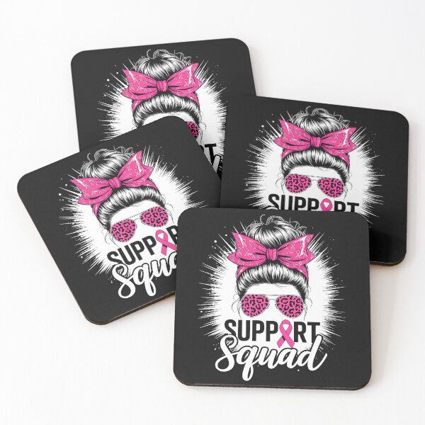 Item preview, Support Squad Messy Bun Pink Warrior Breast Cancer Awareness designed and sold by TalalosART.