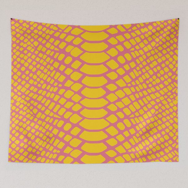 Item preview, Snake Print - Lemon Yellow & Watermelon Pink designed and sold by Frohyou.