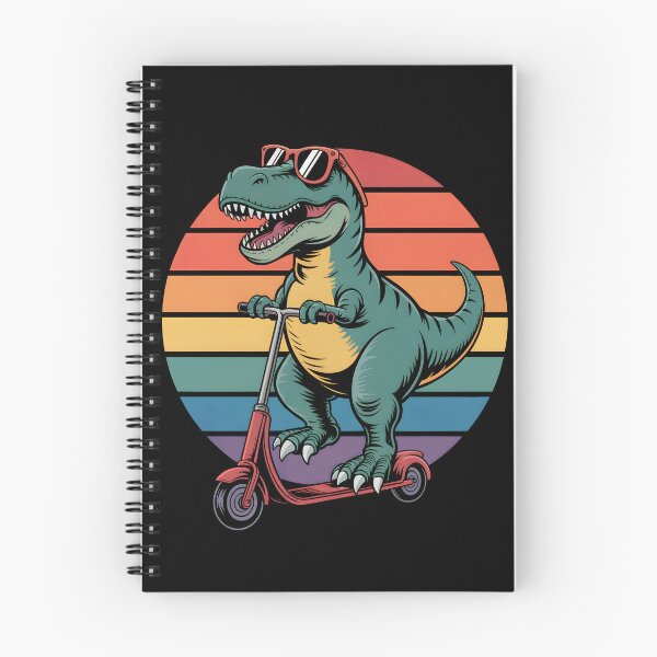 Artikelvorschau, T-Rex Dinosaurier auf einem Roller Lustige Cartoon-Zeichnung entworfen und verkauft von Altered Pixels.