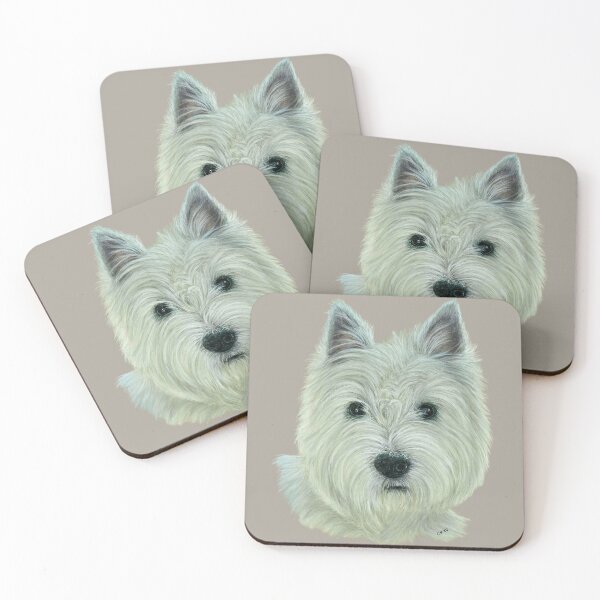 Item preview, white westie designed and sold by Paws & Petals Art.