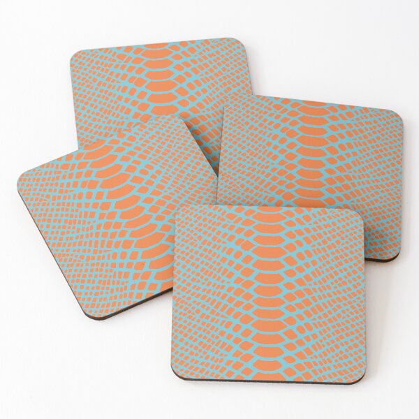 Item preview, Snake Print - Pacific Coast Blue & Tart Orange designed and sold by Frohyou.
