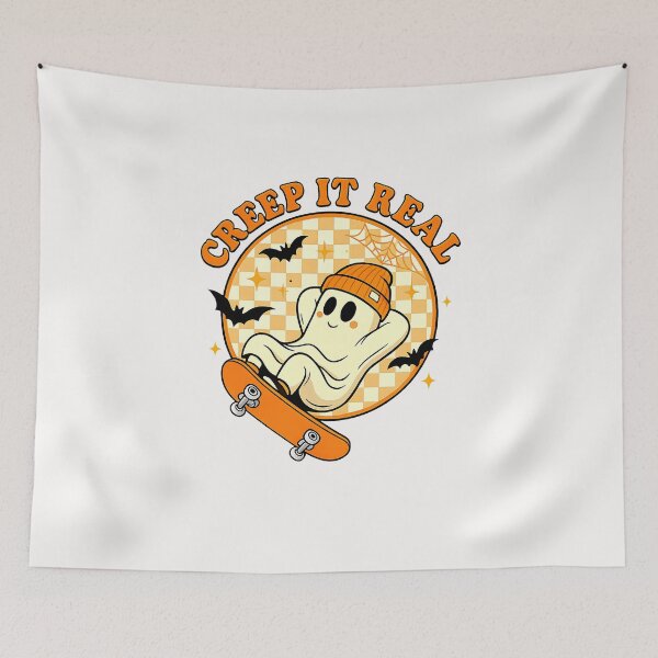 Item preview, Creep It Real Ghost Fall Season Vintage Retro Halloween designed and sold by TalalosART.