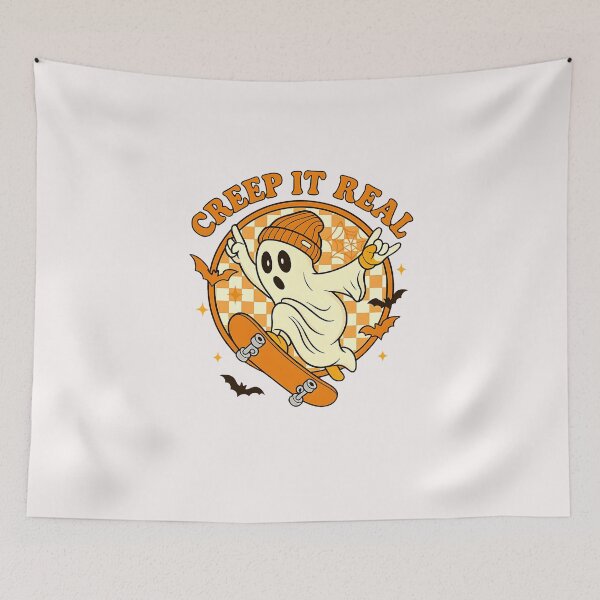 Item preview, Creep It Real Ghost Fall Season Vintage Retro Halloween designed and sold by TalalosART.