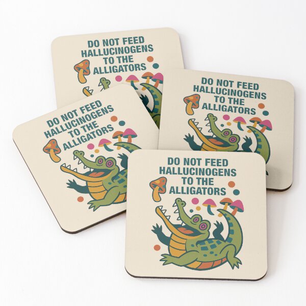 Item preview, Do Not Feed Hallucinogens to the Alligators – Trippy Funny Gator Art	 designed and sold by Victor Shadehorn.